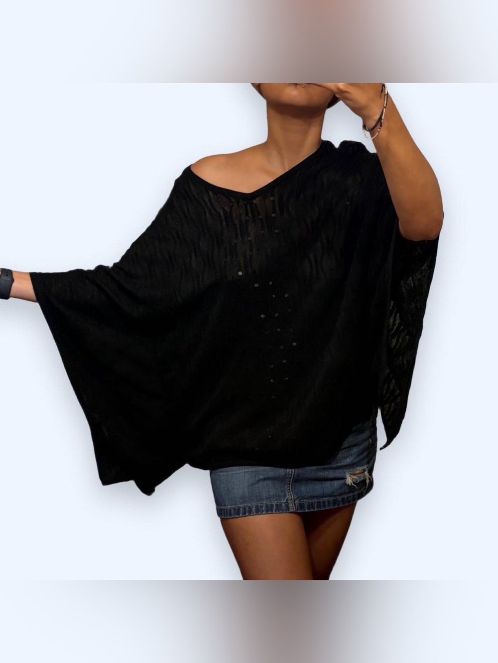 Off the Shoulder Poncho Top by Sharon Young!